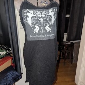 Vengeful Goddess T Shirt Black Graphic Dress